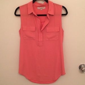 Sleeveless coral Loft blouse